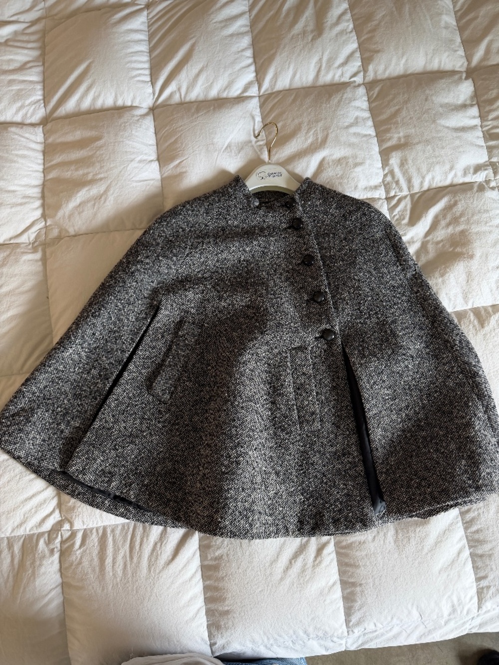 Macintosh New England Tweed capelet swing cape wool blend M
